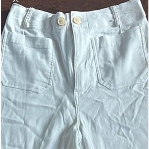 Sailor Wide-Leg Cropped White Pants Size XSMALL - Picture 3 of 6